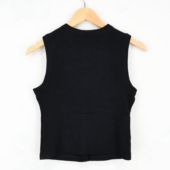 NWT Madewell Split-Crewneck Cardigan Sweater Tank In True Black Size XS - Picture 4 of 9